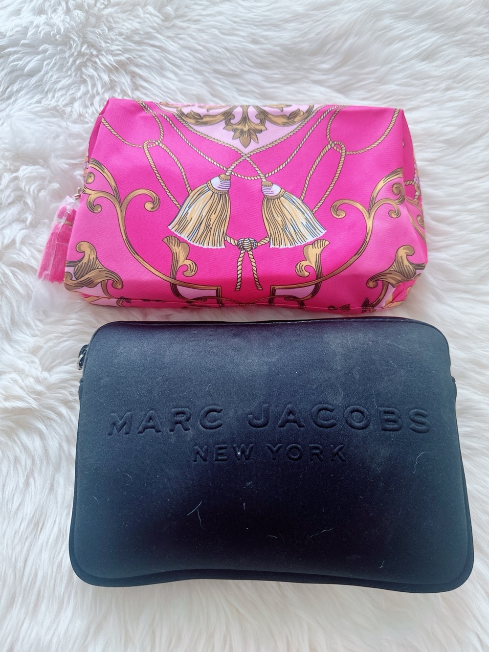 Marc Jacobs Pink & Black Cosmetic Pouches Set